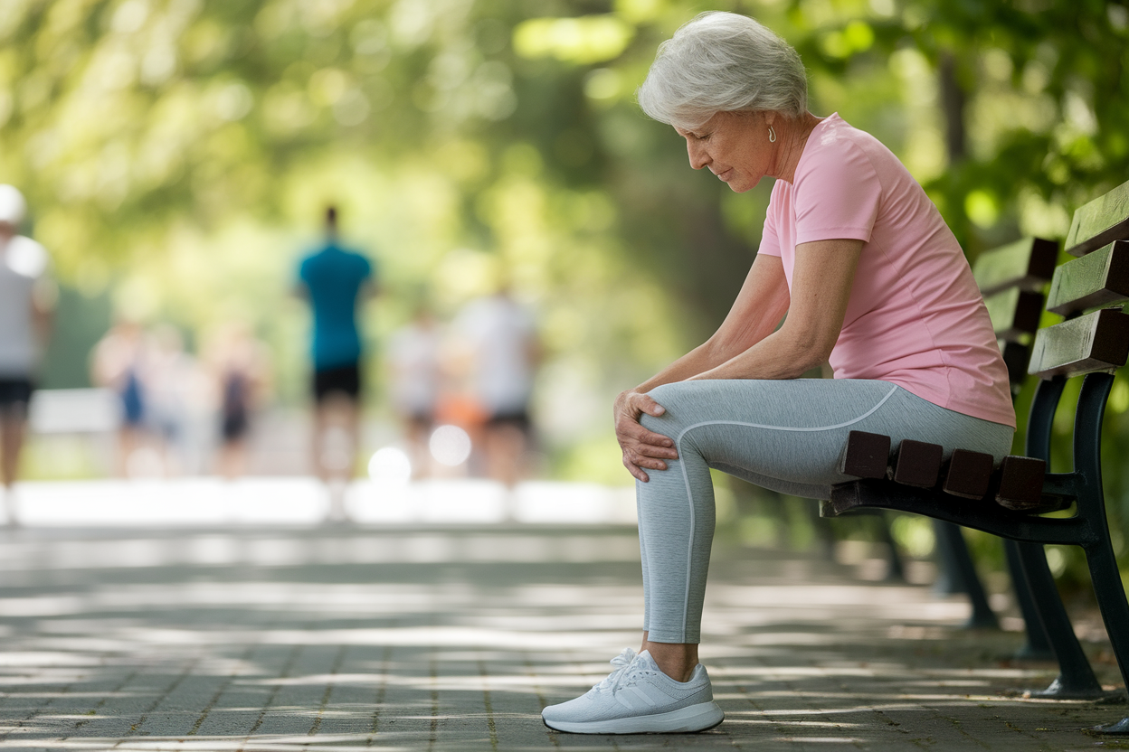 personne-agee-banc-parc-genou