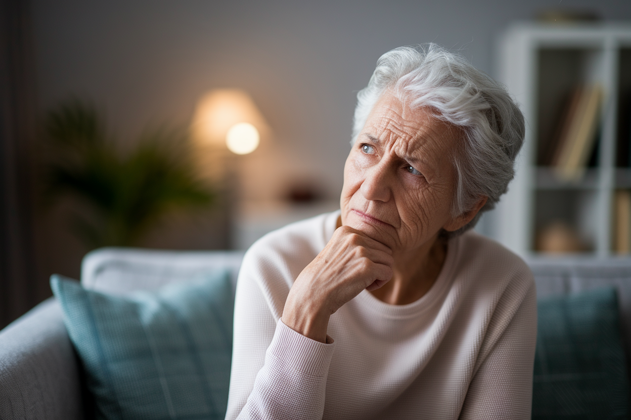 personne-agee-pensive-salon-bibliotheque