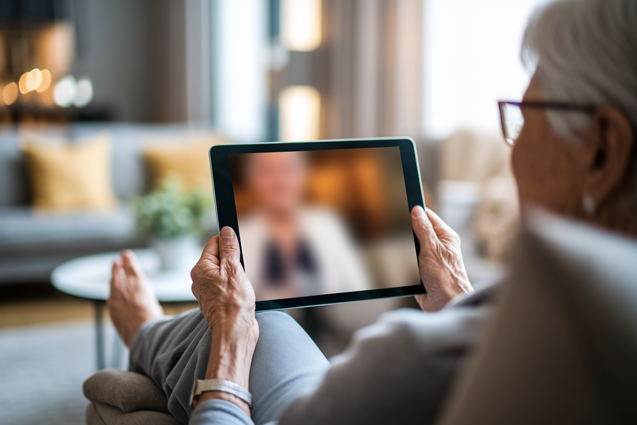 personne-agee-salon-moderne-tablette