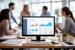 personnes-floues-bureau-table-ordinateur