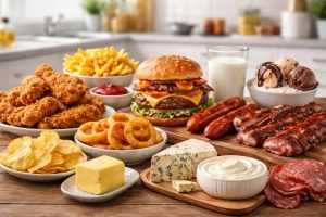 table-aliments-cuisine-floue-lumineuse