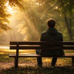 personne-pensive-banc-parc-arbres