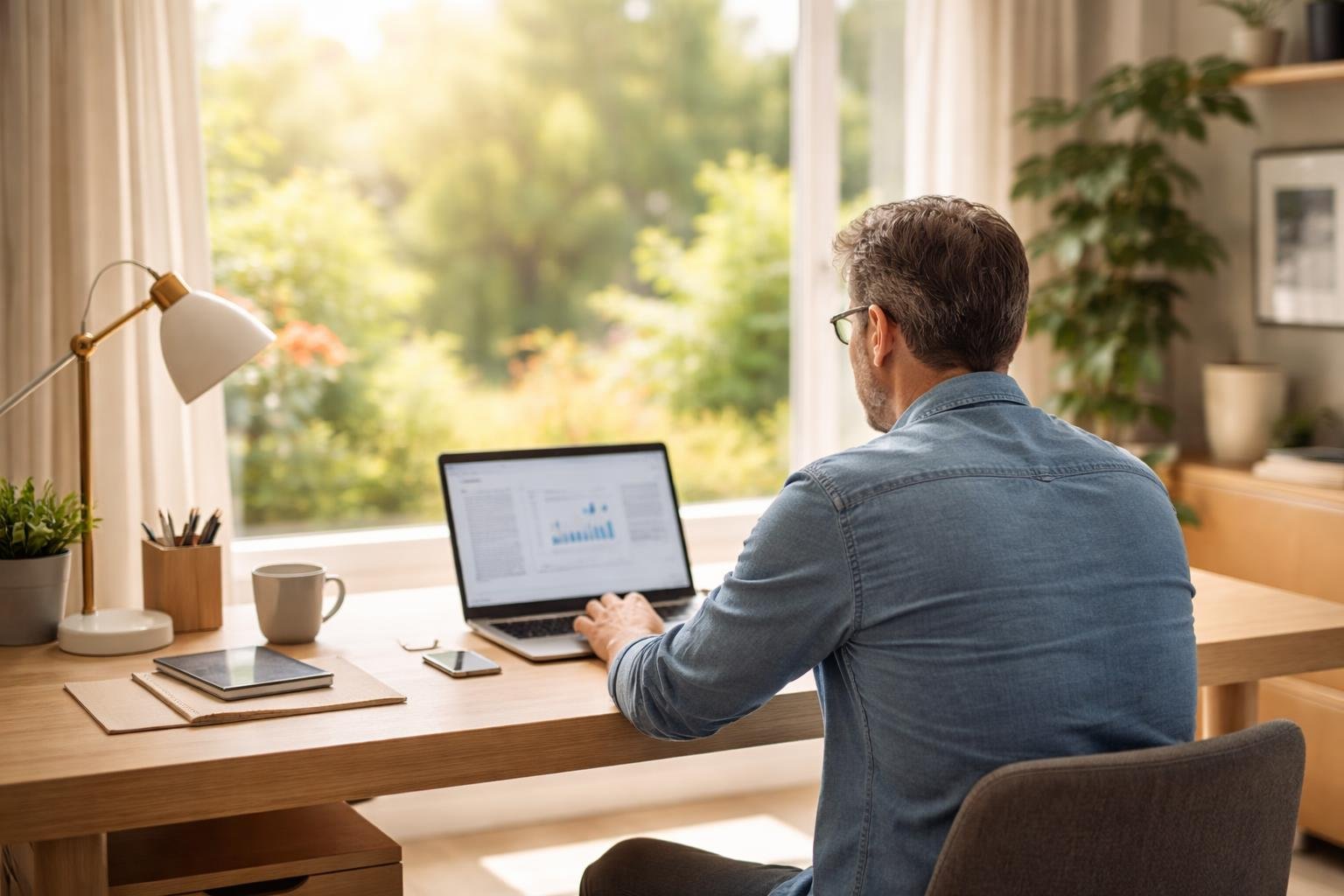personne-bureau-maison-ordinateur-jardin