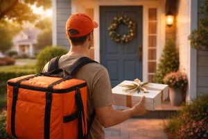 livreur-boite-repas-porte-residentiel