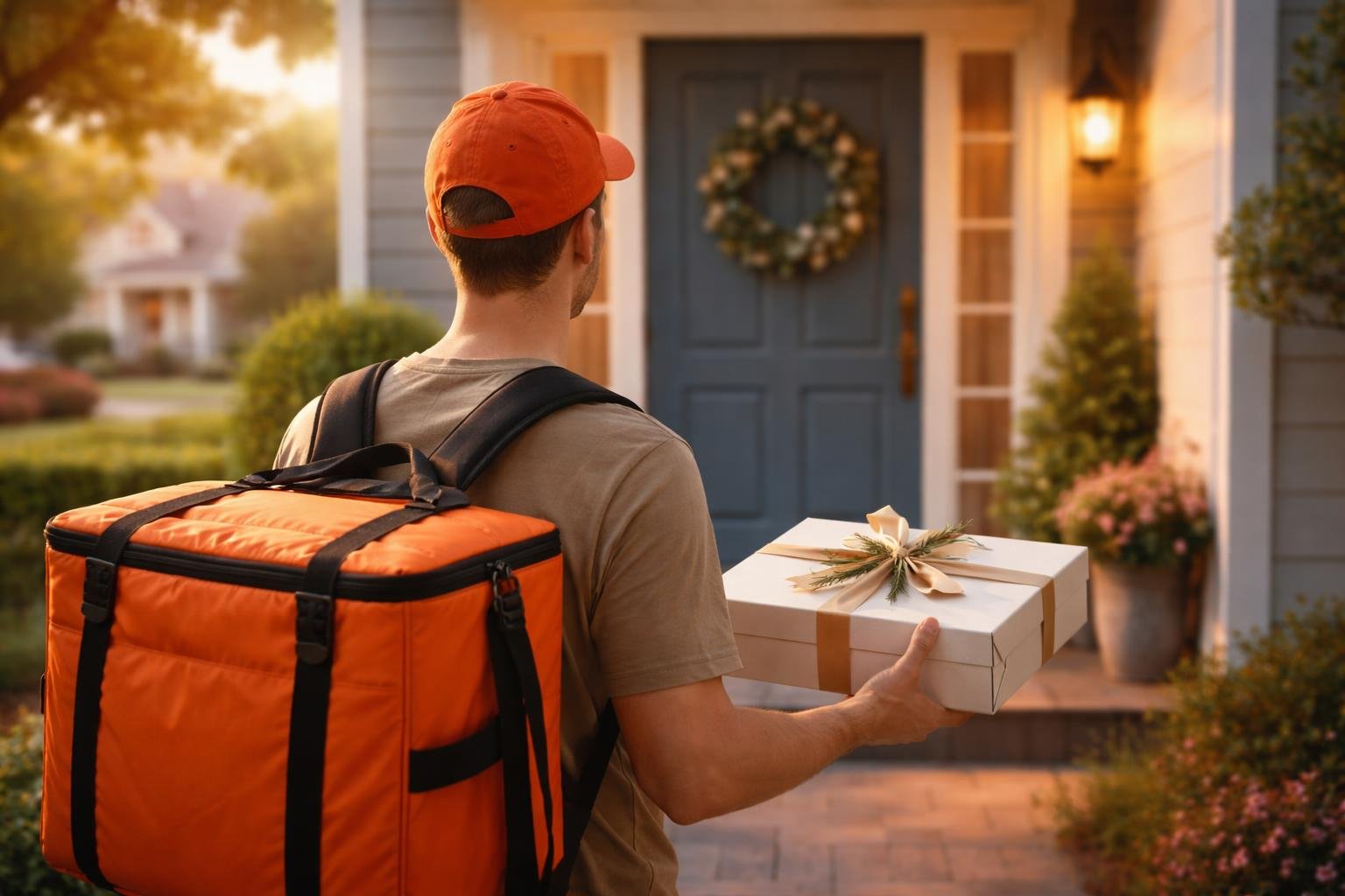 livreur-boite-repas-porte-residentiel