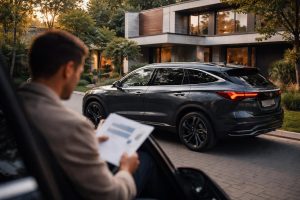 vehicule-moderne-maison-contemporaine-quartier-residentiel